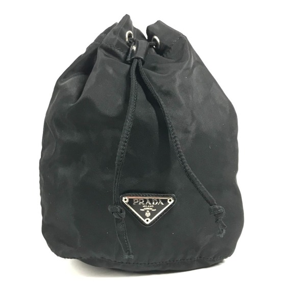 PRADA Handbags - PRADA Makeup Pouch, Multi-purpose Cosmetic Logo Drawstring Triangle Logo, Pla...